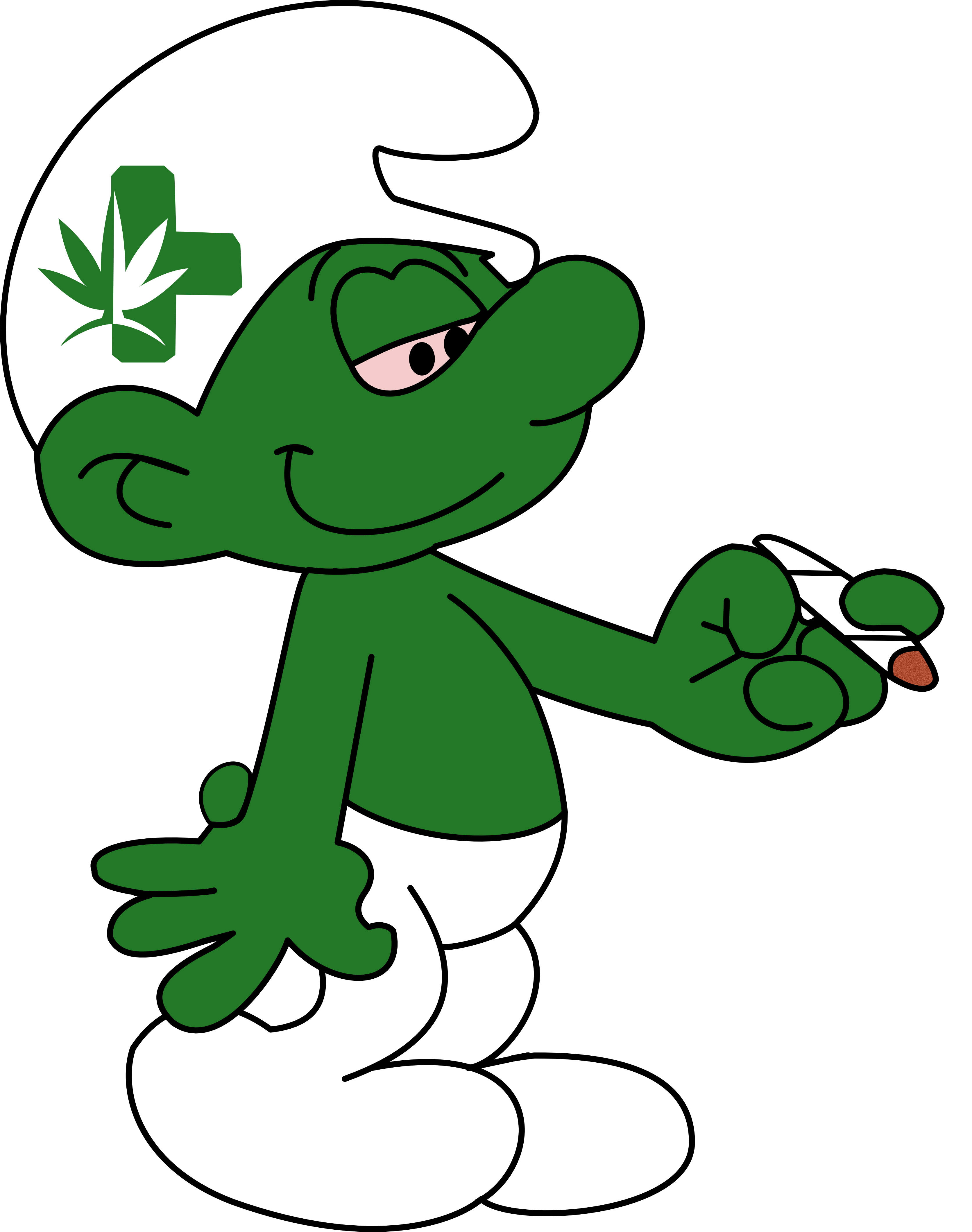 Green Smurf Graphic T-Shirt