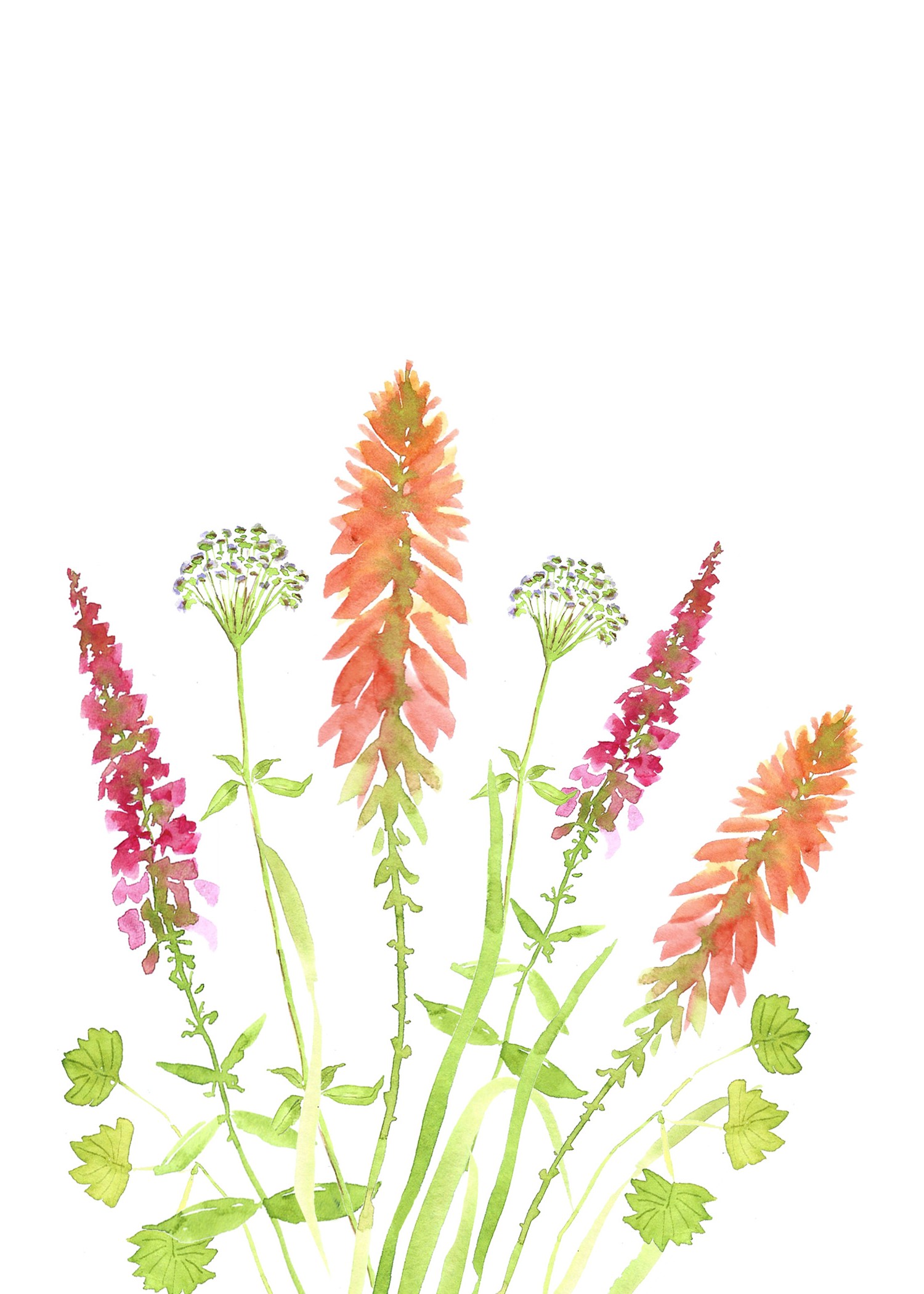 Colorful Meadow Watercolor Card