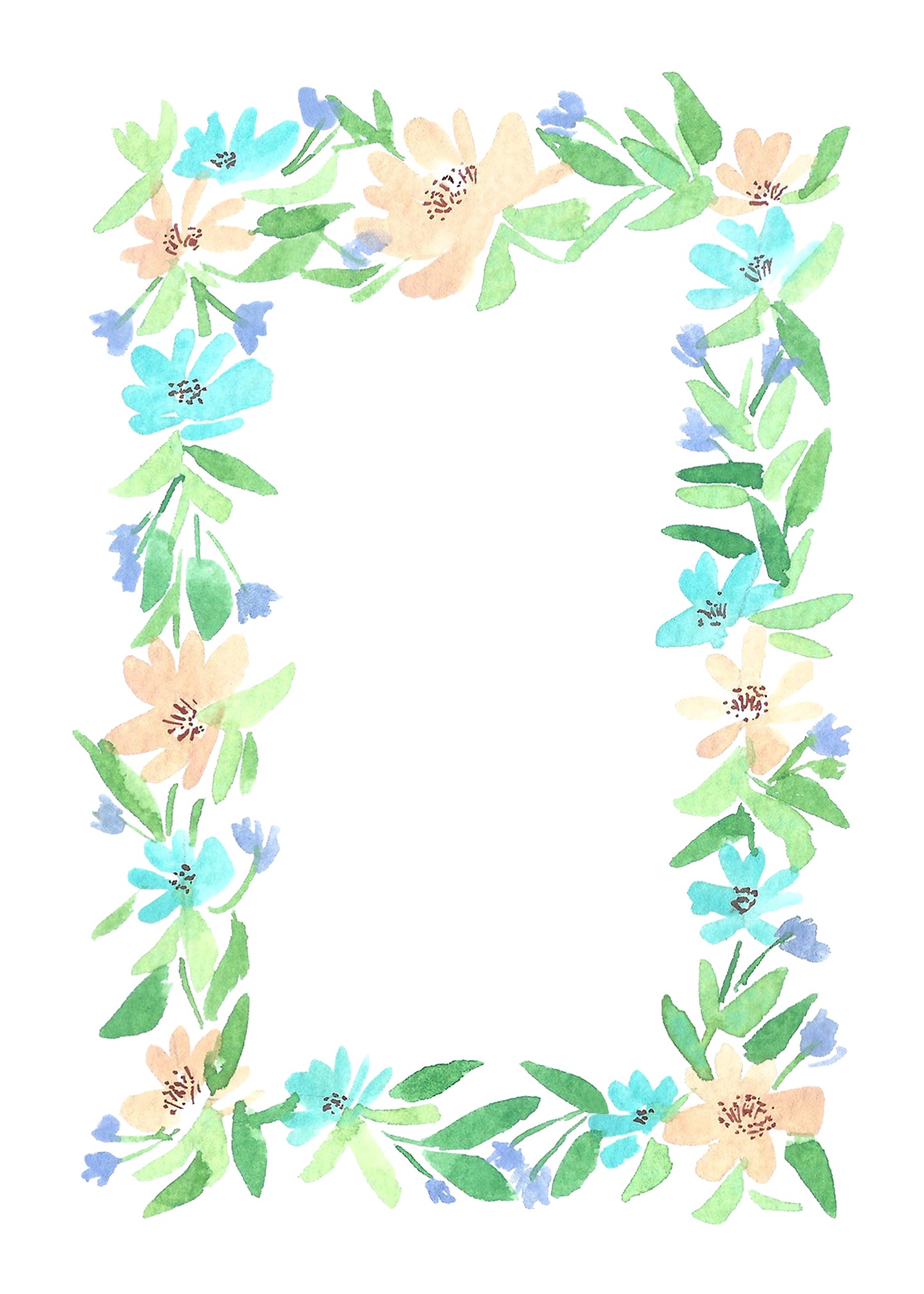 Floral Watercolor Frame Card