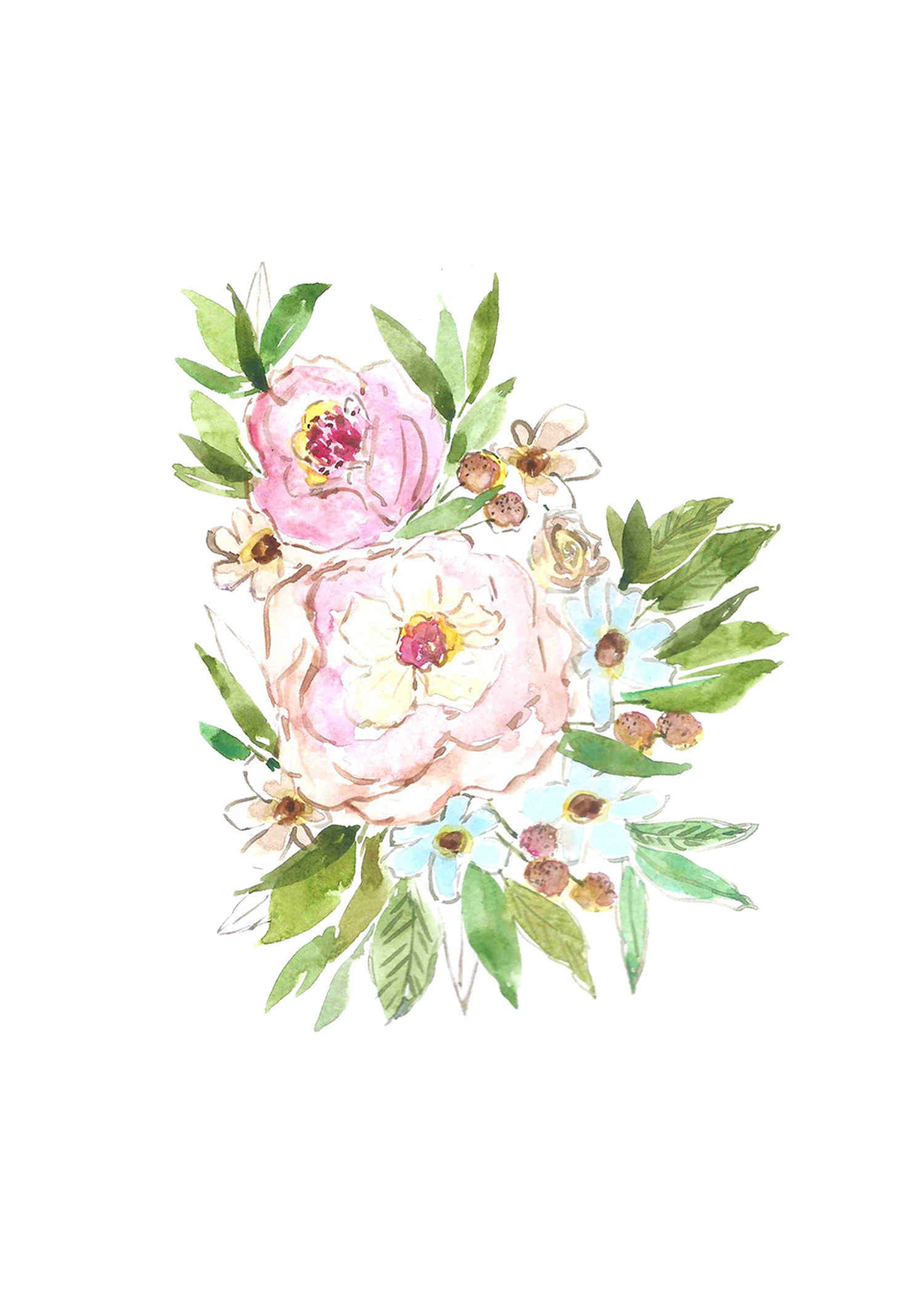 White Floral Bouquet Card