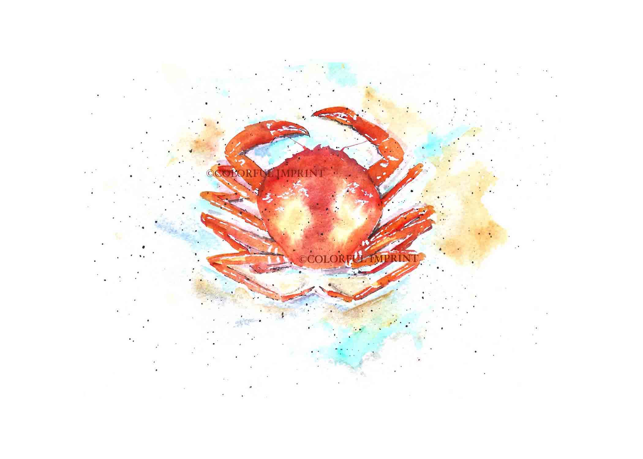 Coastal Crab | Hand-Painted Watercolor