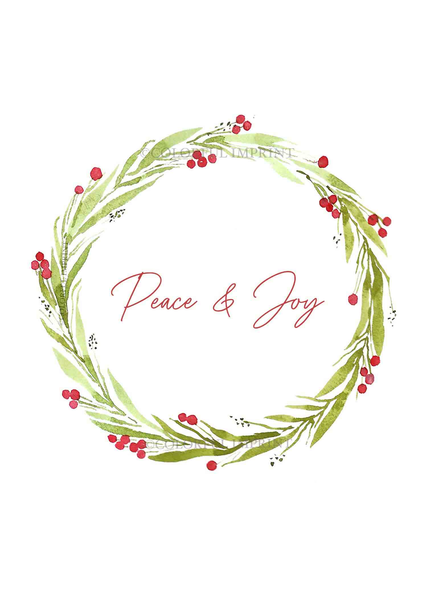 Christmas Wreath | Hand-Painted Watercolor