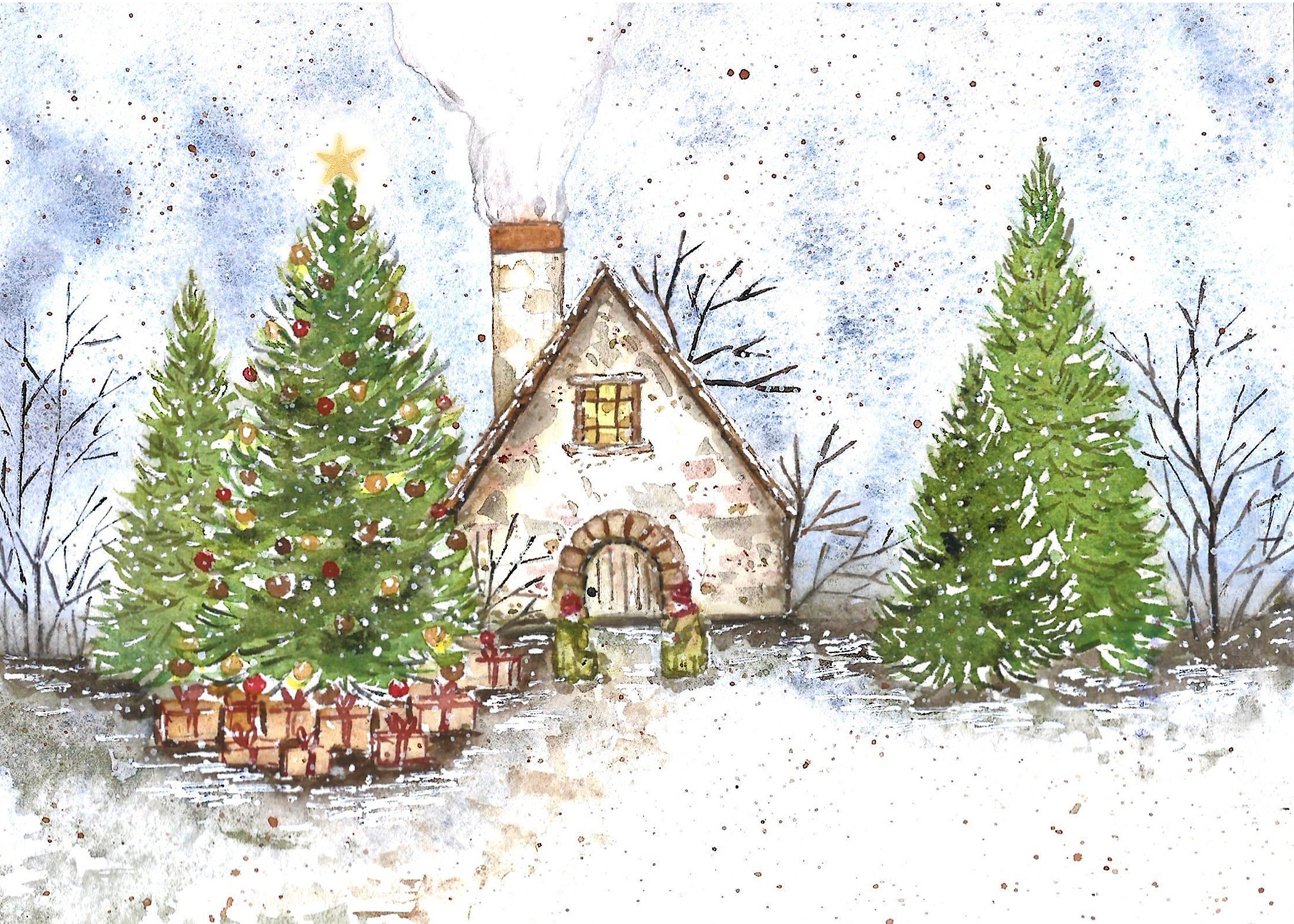 Christmas Cottage Card