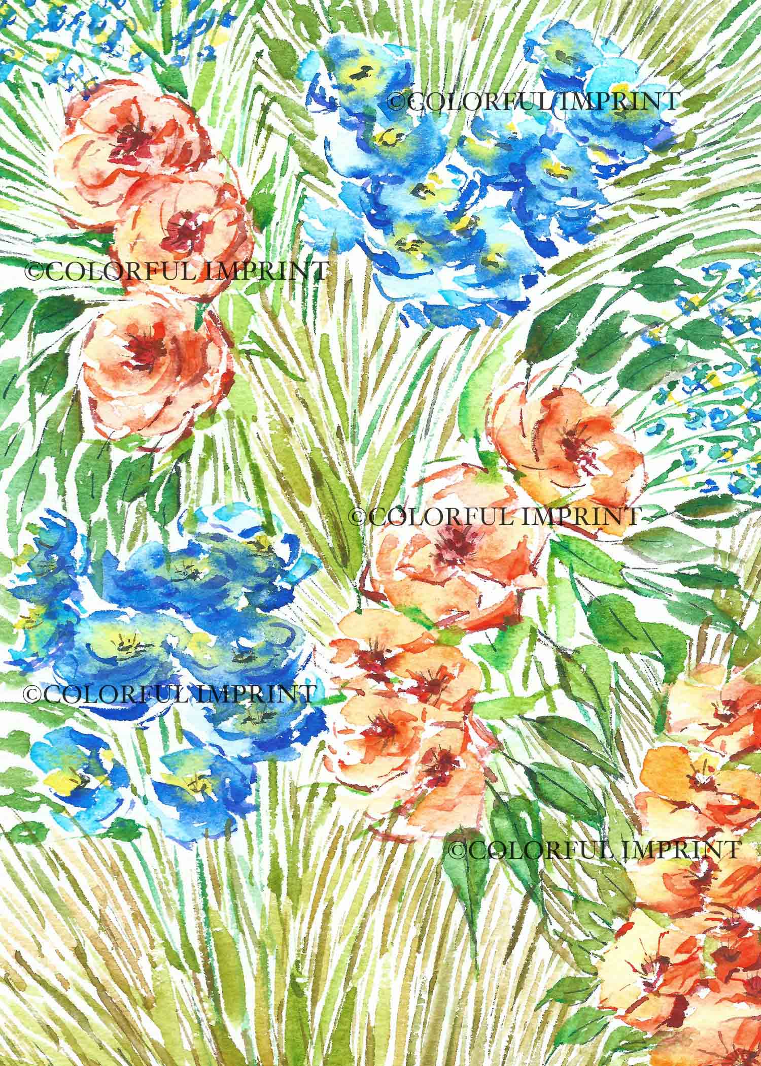 Wildflower Garden | Hand-Painted Watercolor