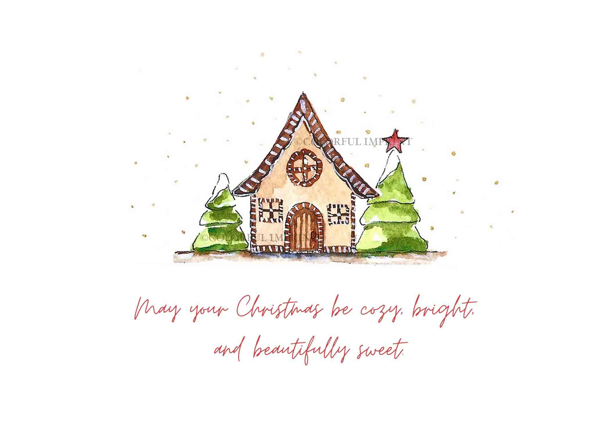 Gingerbread Joy | Hand-Painted Watercolor