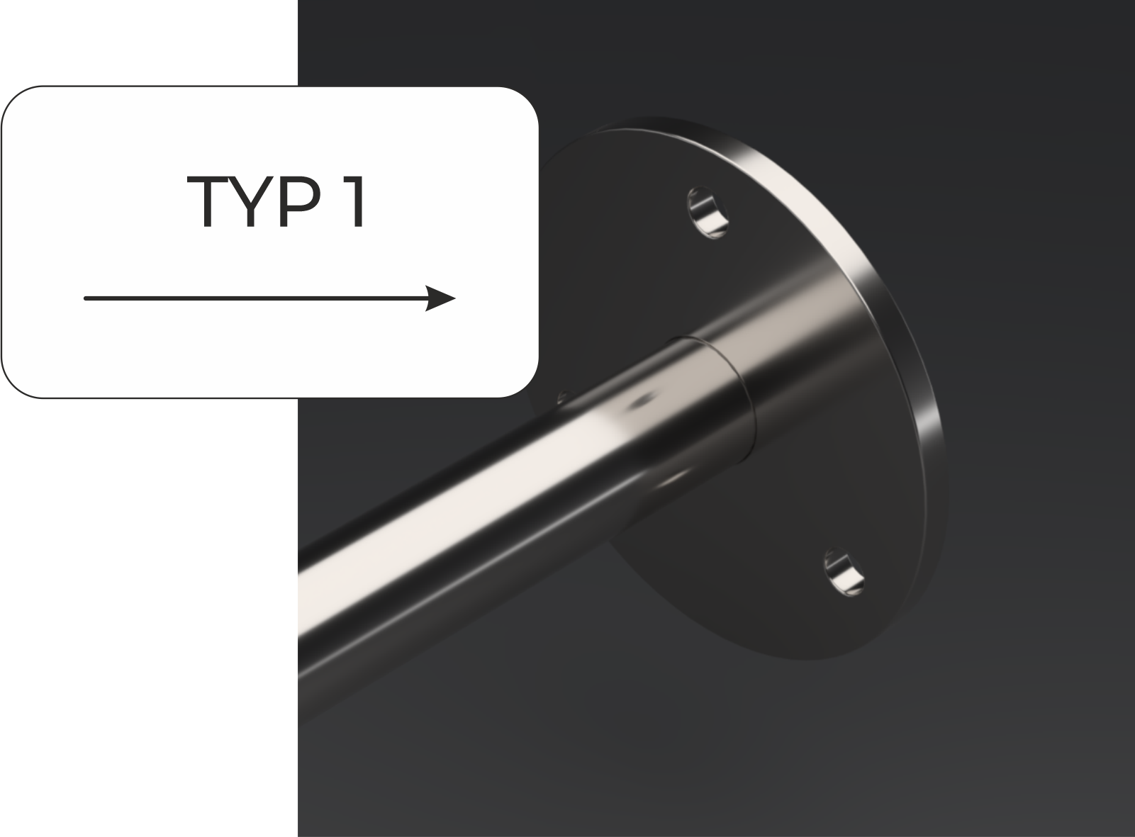 Uchwyt nierdzewny prosty, UCHP A