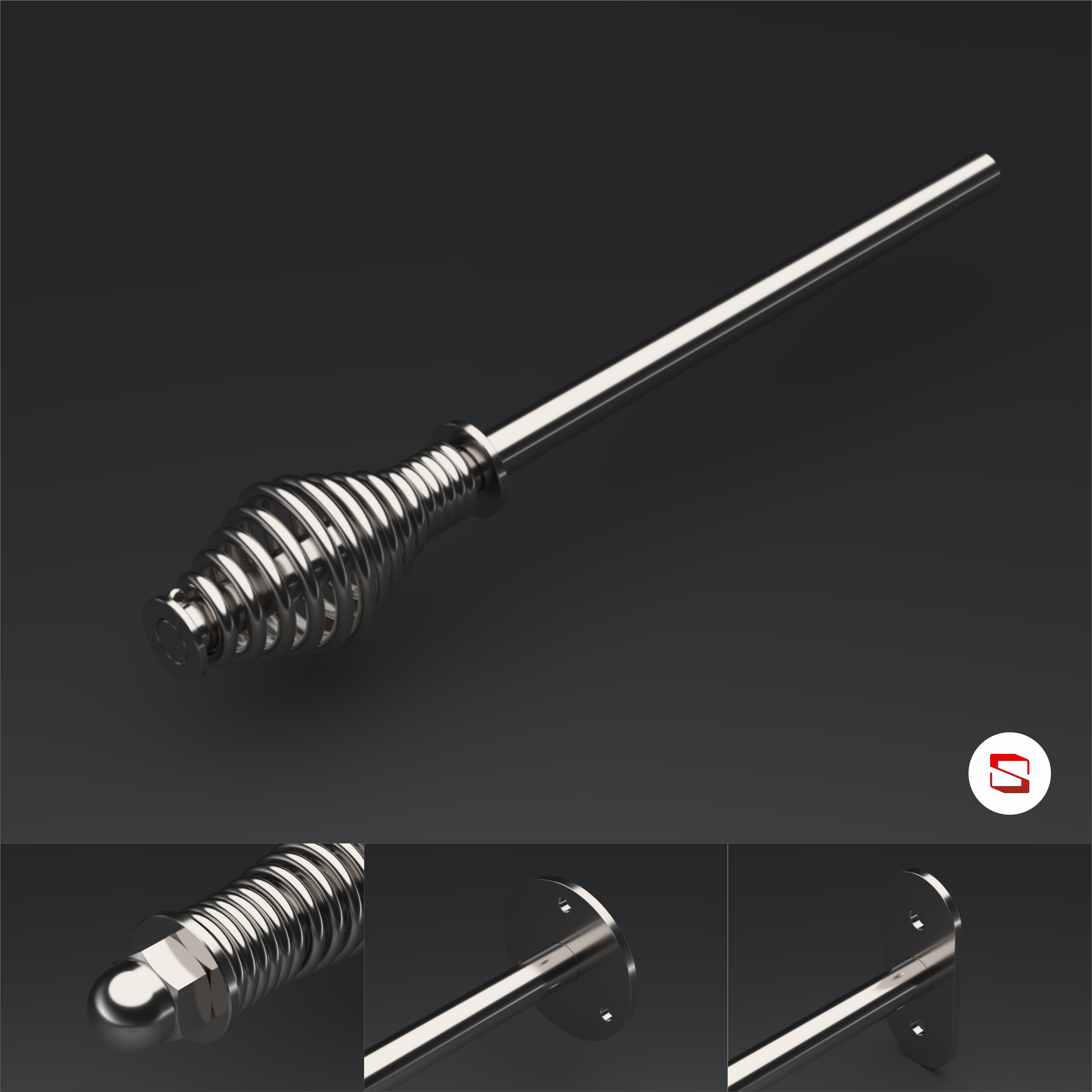 Uchwyt nierdzewny prosty, UCHP A