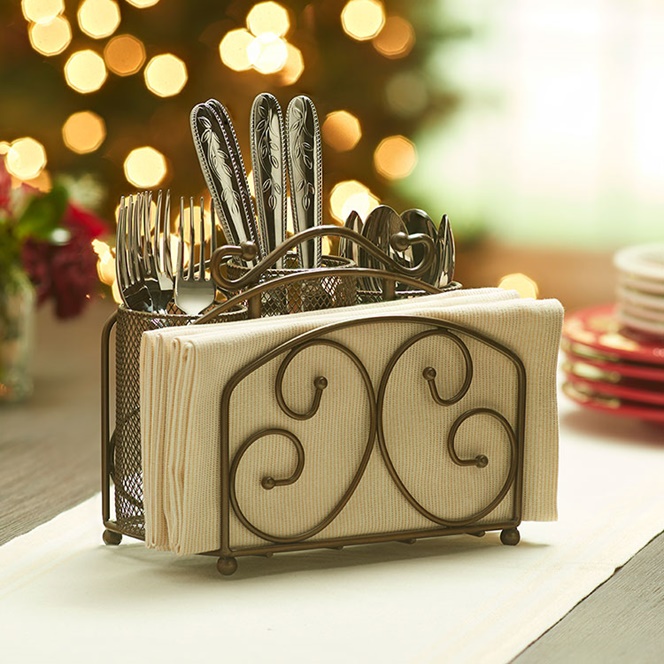 Metal Napkin and Cutlery Holder