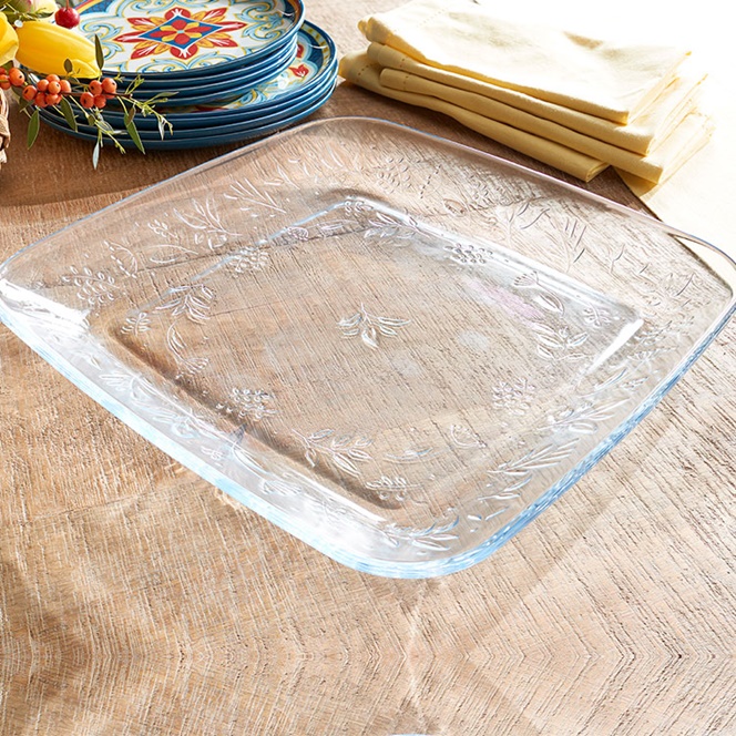 Square Glass Serving Platter