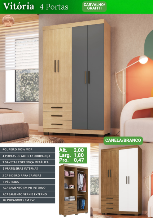 Roupeiro Vitória 4 Portas