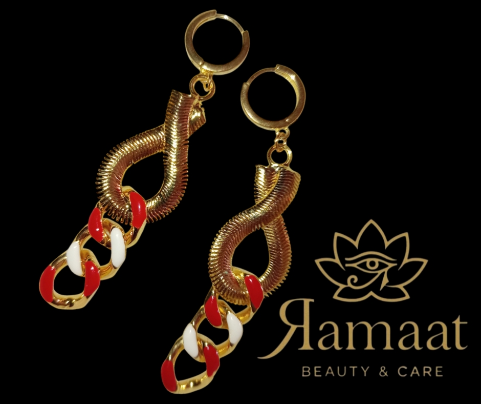 Orecchini pendenti dorati intrecciati