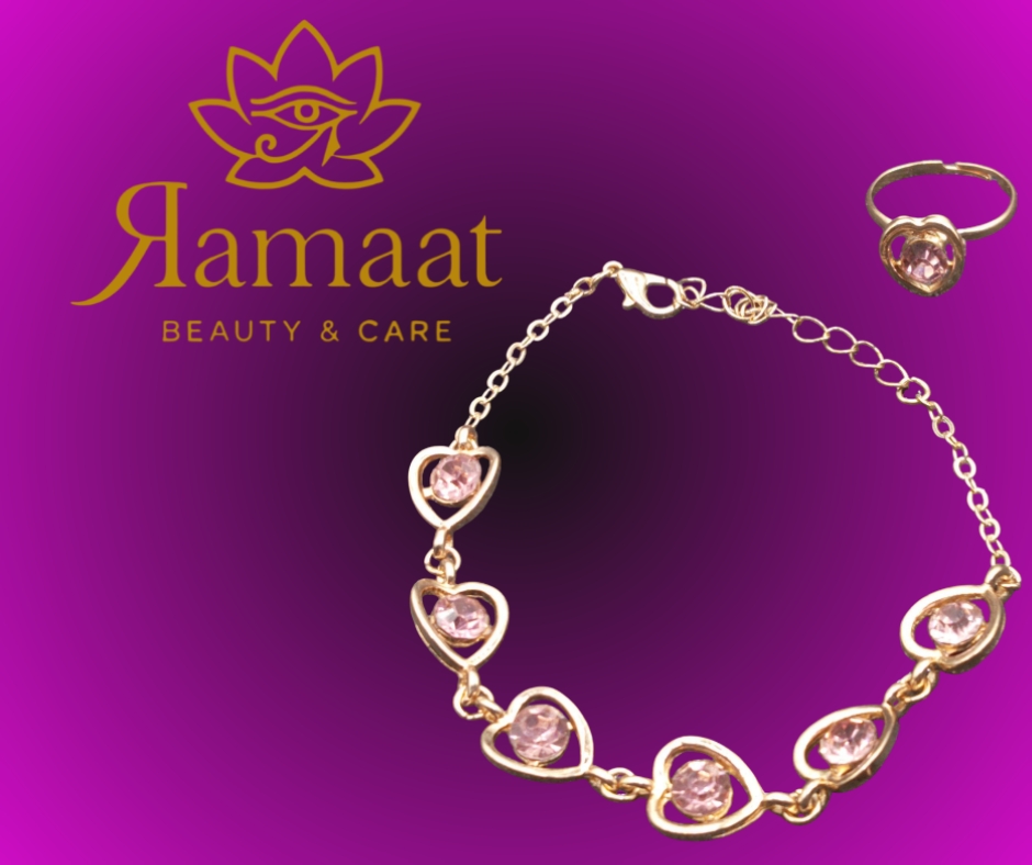 Set di gioielli in cristallo a forma di cuore