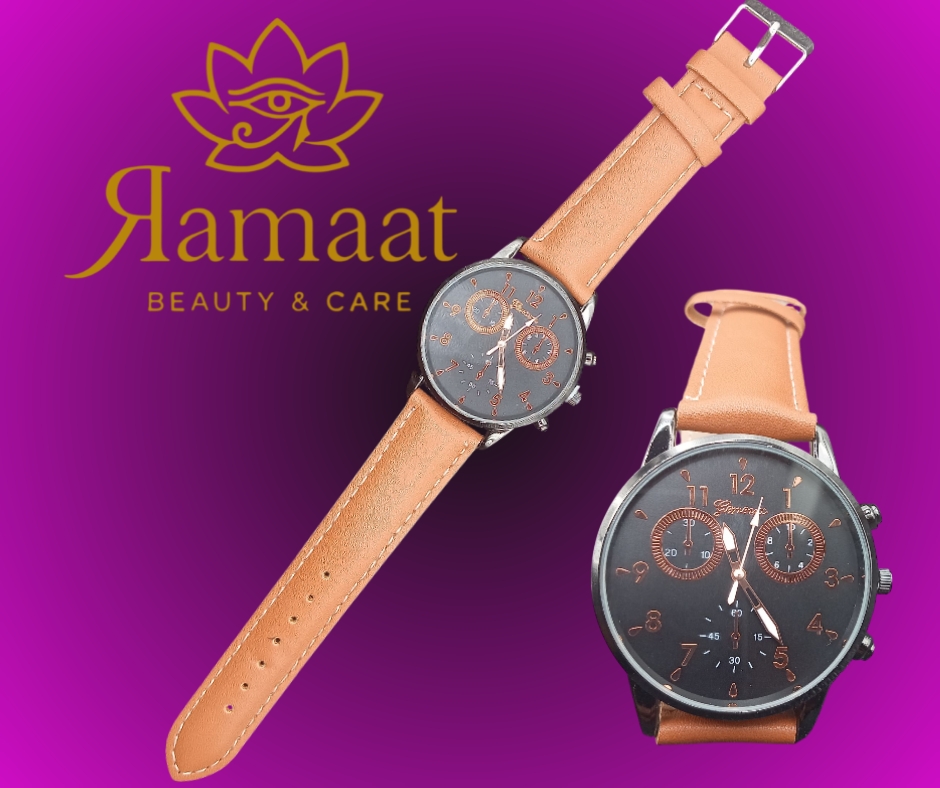 Orologio da polso in pelle marrone 