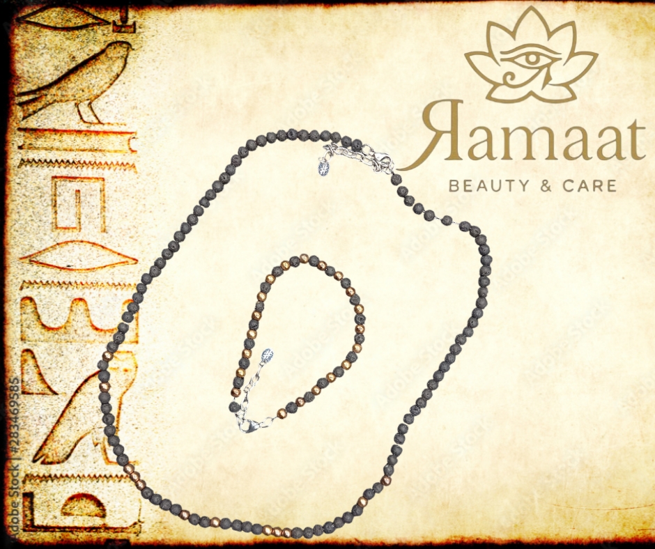 Set collana e bracciale in pietra lavica