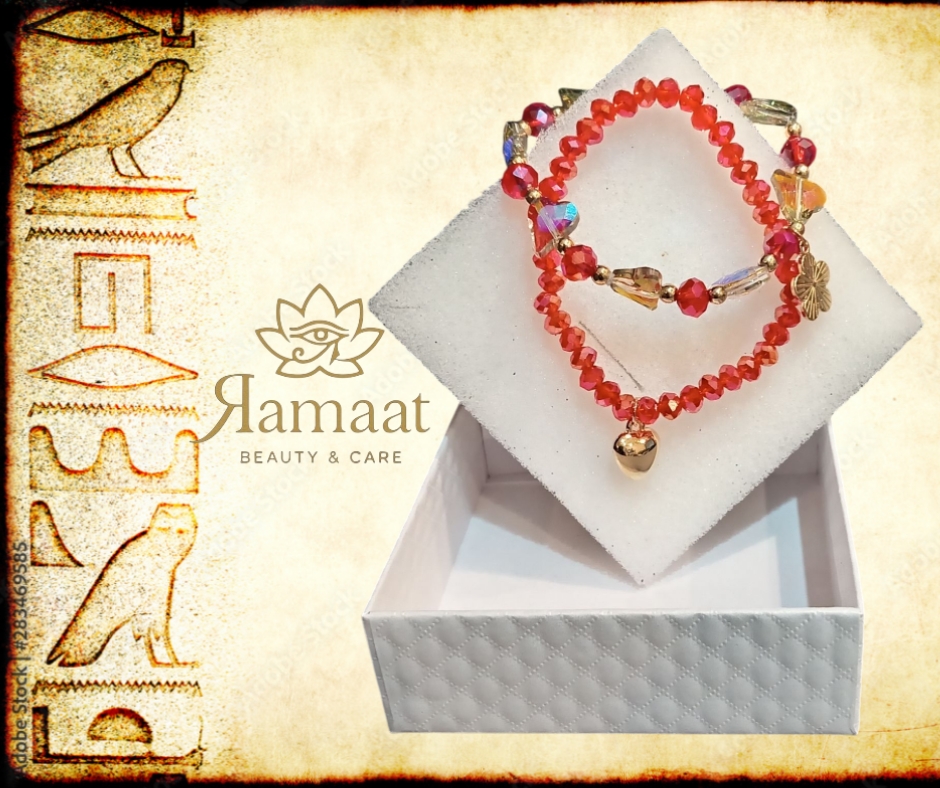 Set di braccialetti di perline rosse Ramaat