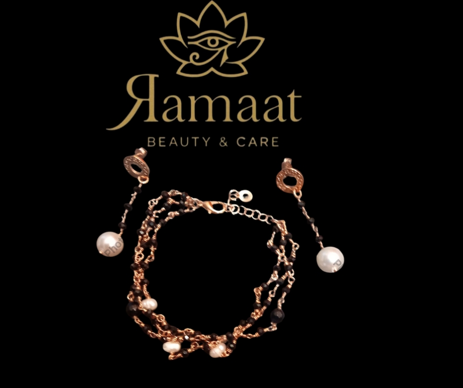 Set di gioielli in perle e bronzo