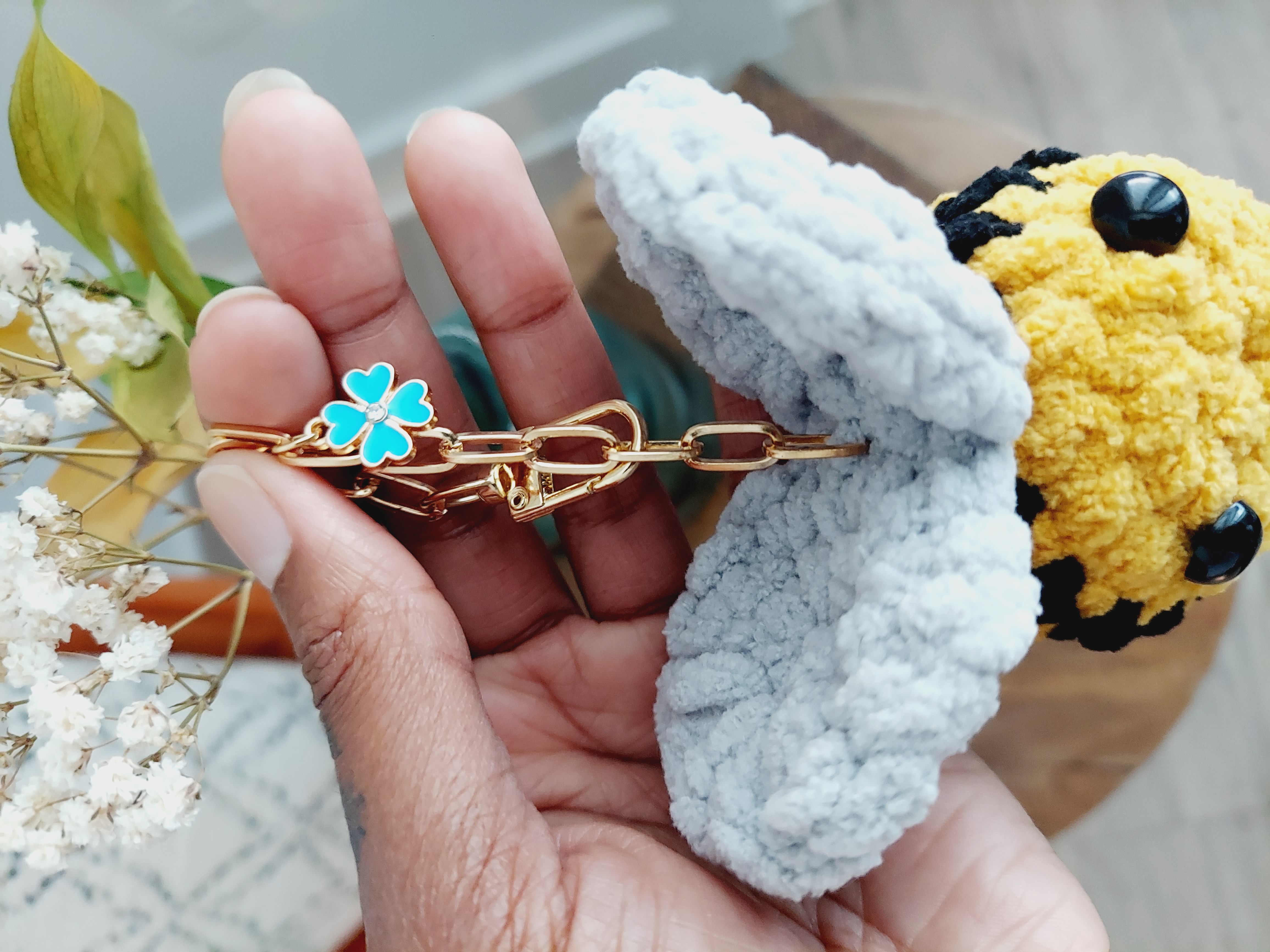 Crochet Bumble Bee Keychain