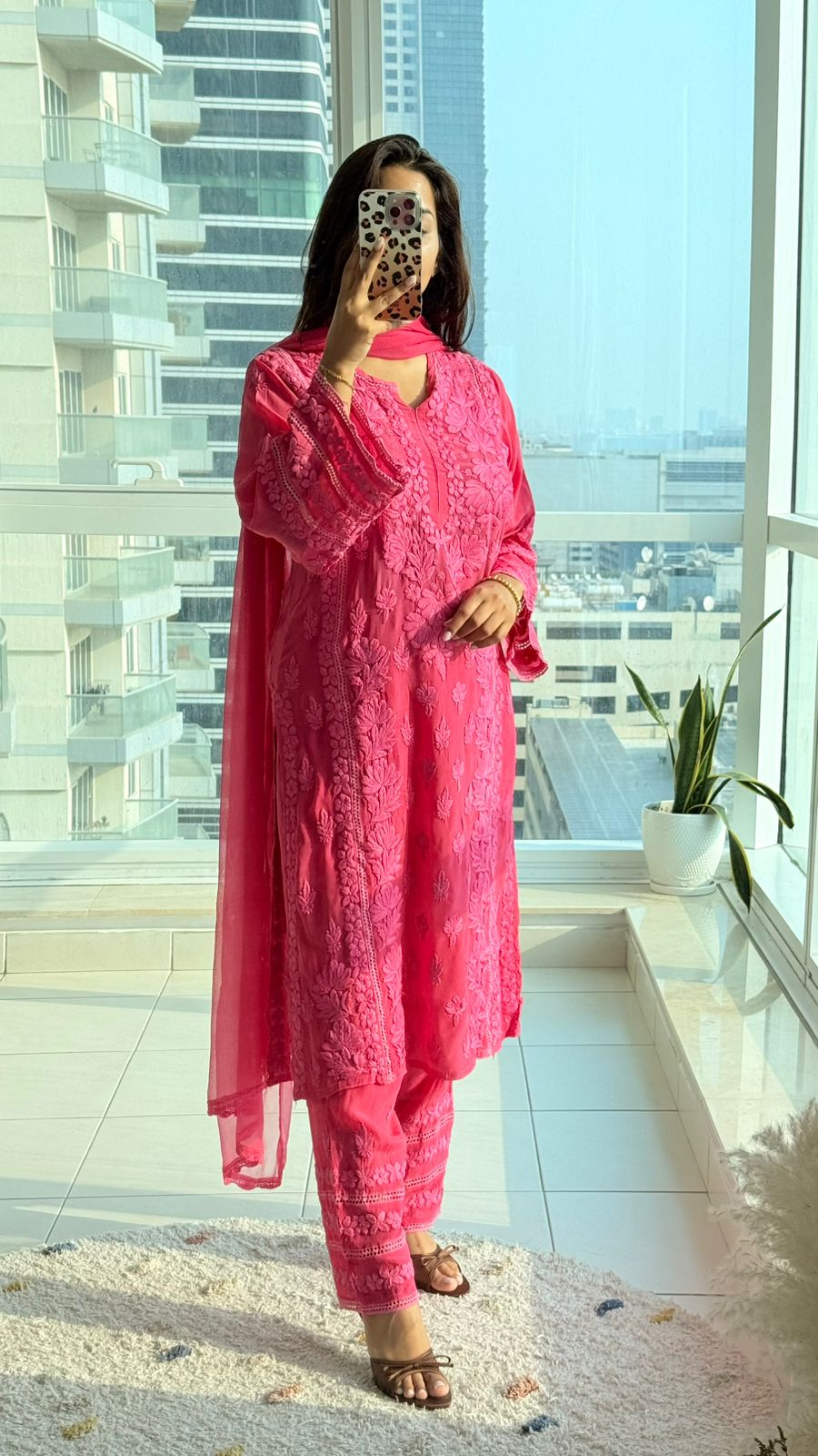 Color Chikankari Sets - Crepe