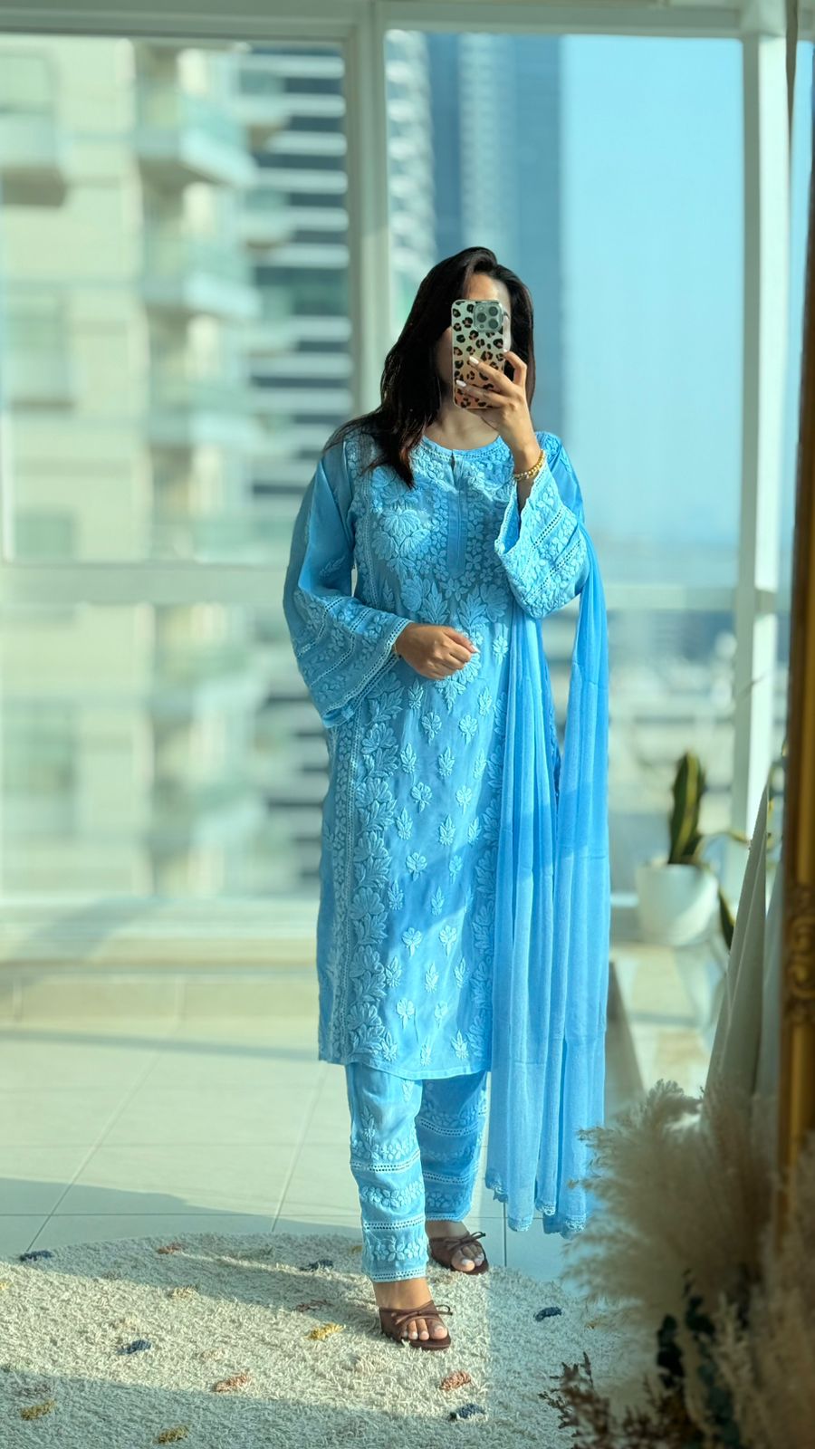 Color Chikankari Sets - Crepe