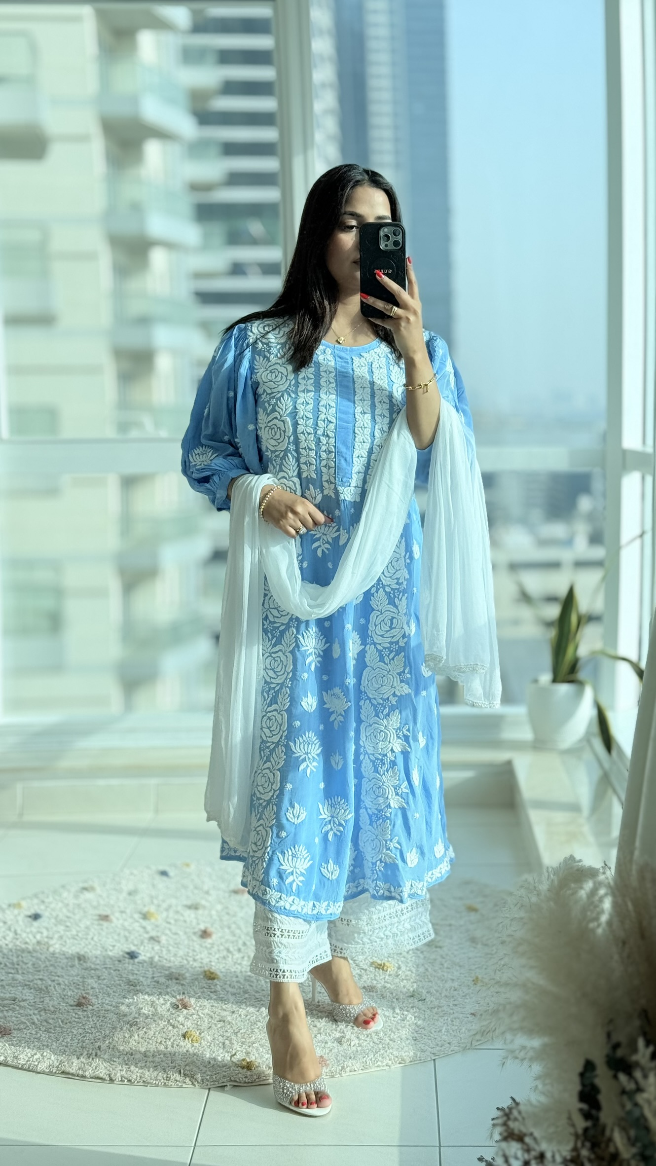 Crepe Frock set - 3 pc