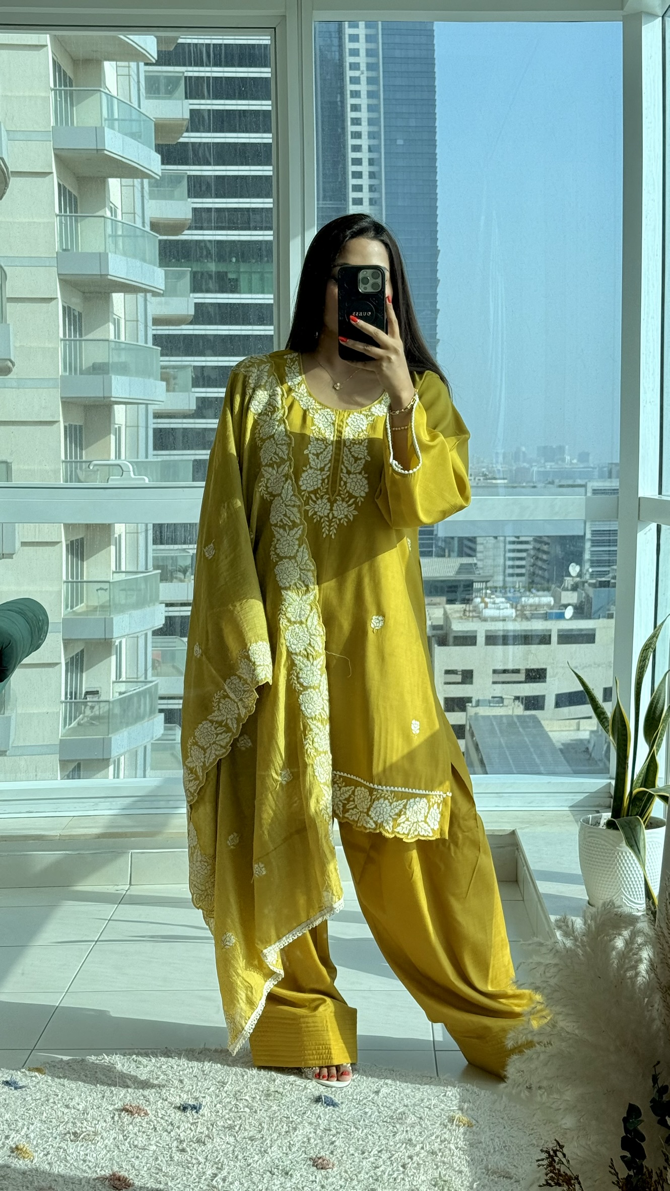 Farshi Shalwar set - Embroidered