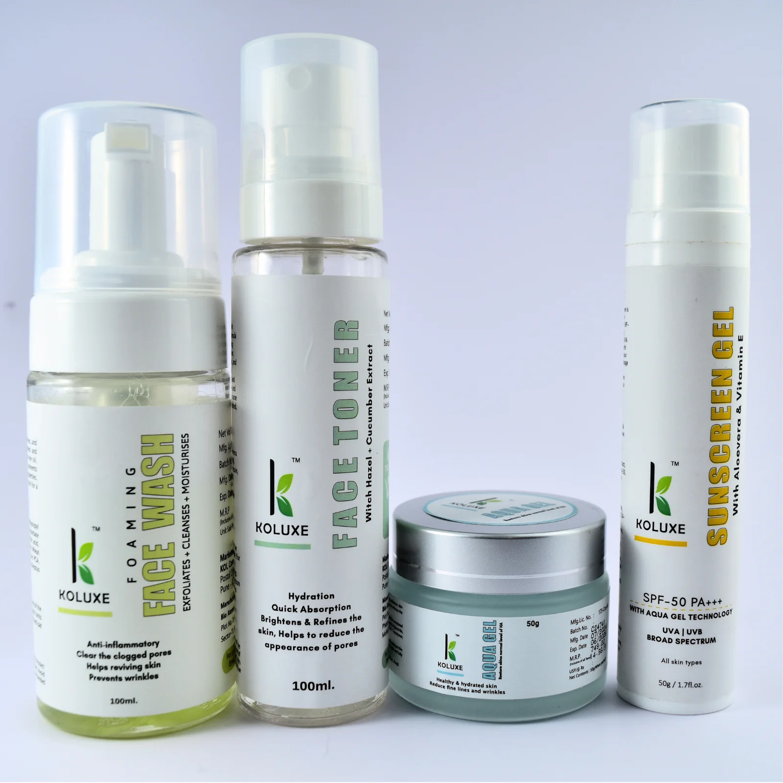 Koluxe Skincare Routine with Aqua Gel Sunscreen