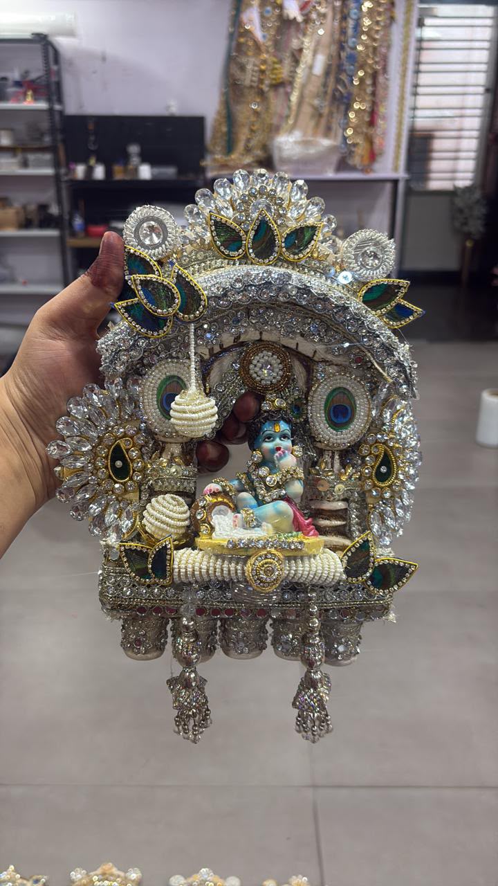 Luxury Handmade Bal Gopal Jhula Wall Hanging | Krishna Swing Wall Decor | Traditional Pooja Room & Home Temple Decoration | Premium Hindu Spiritual Gift