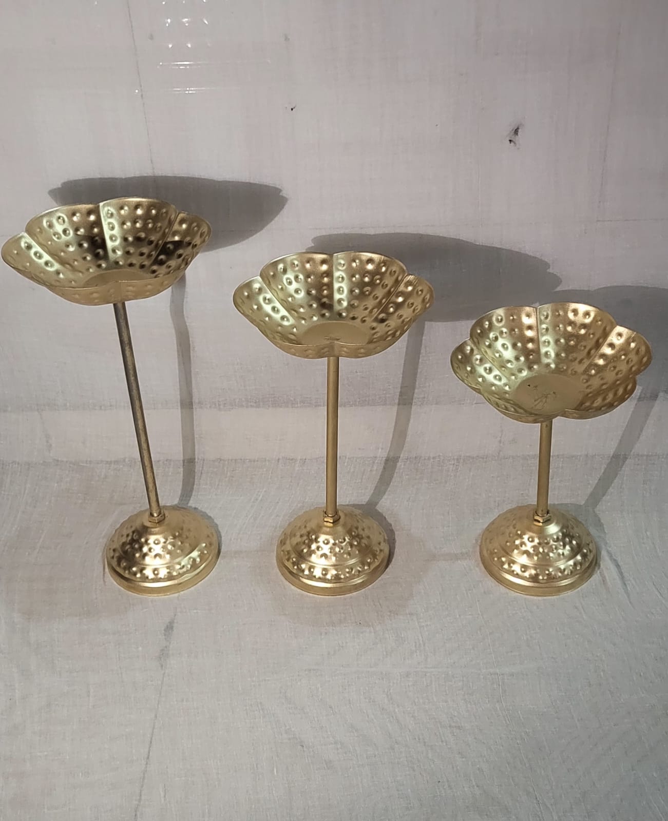 Brass Lotus Candle Holders Set