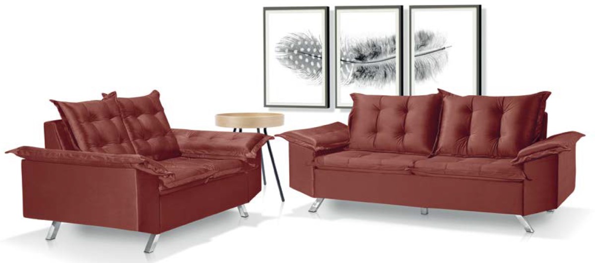 Conjunto de Sofá Leppos Aruba 2 e 3 lugares