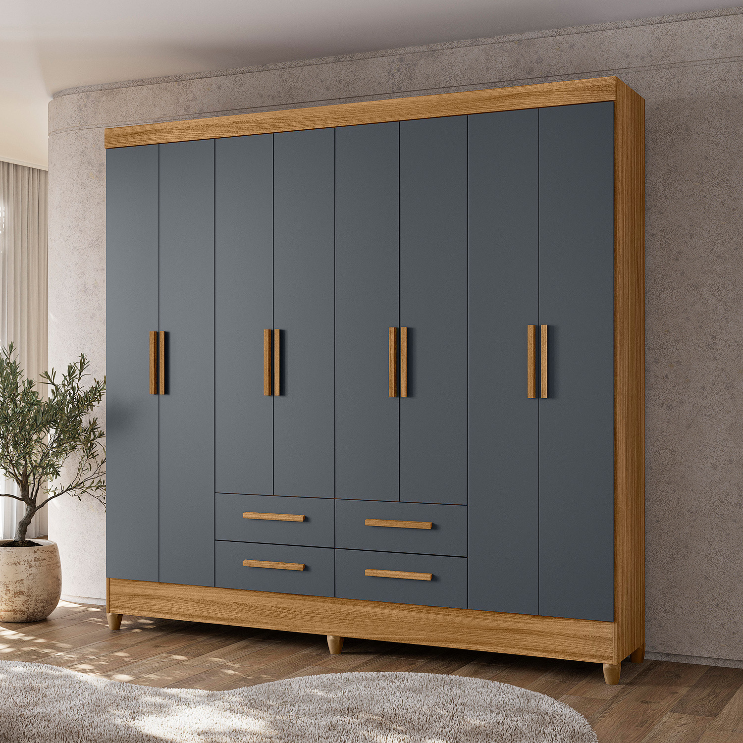 Guarda-roupa Moval Florida 8 portas e 4 gavetas