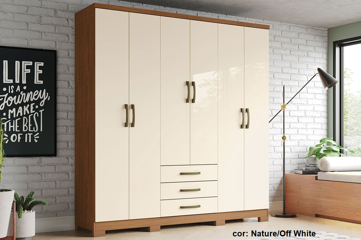 Guarda-roupa Henn Caju 6 portas
