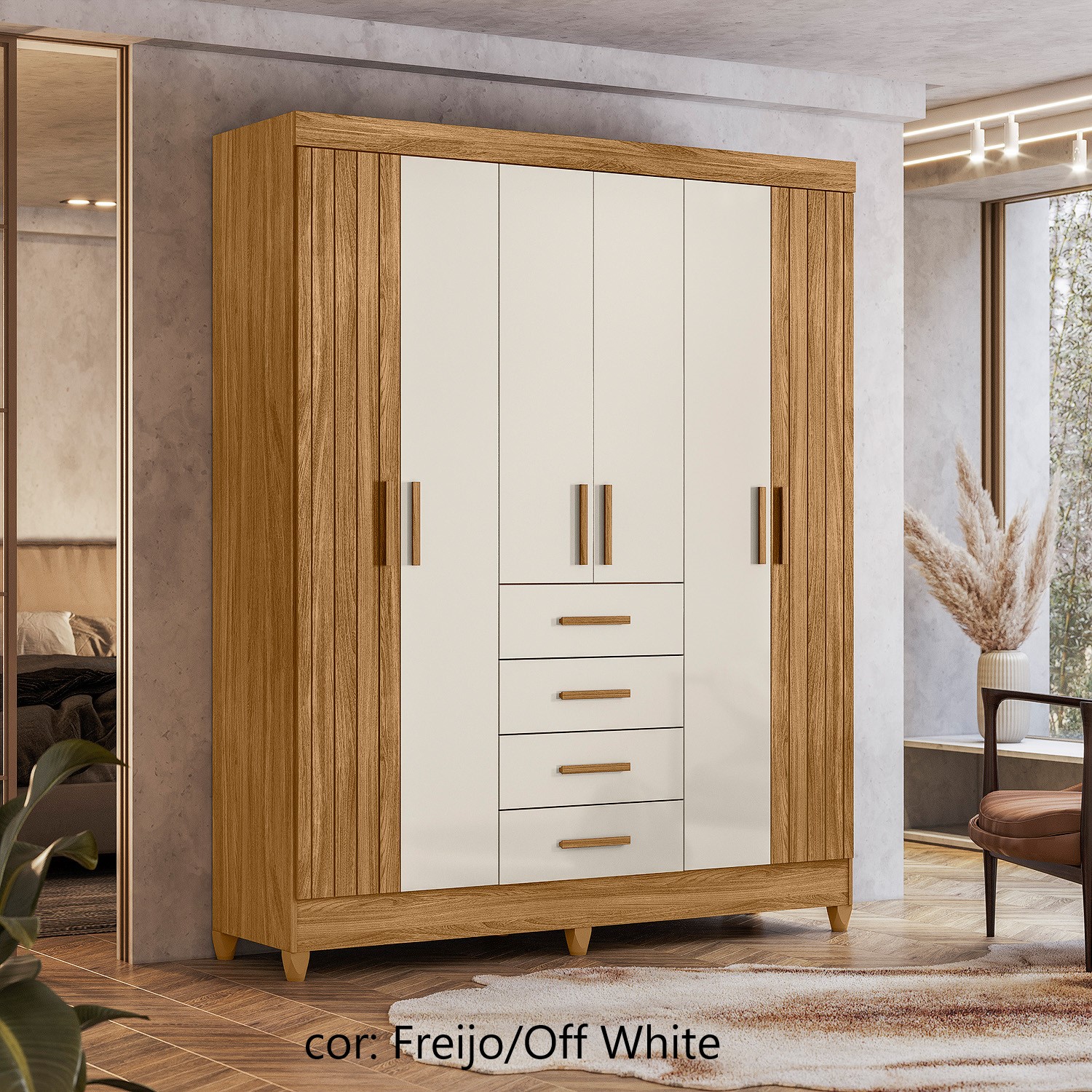 Guarda-roupa Moval Aruba 6 portas e 4 gavetas