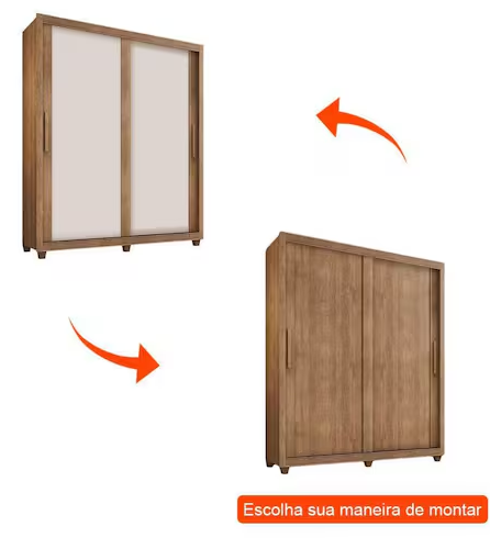 Guarda-roupa Lanza Zurique portas deslizantes e 4 gavetas interna