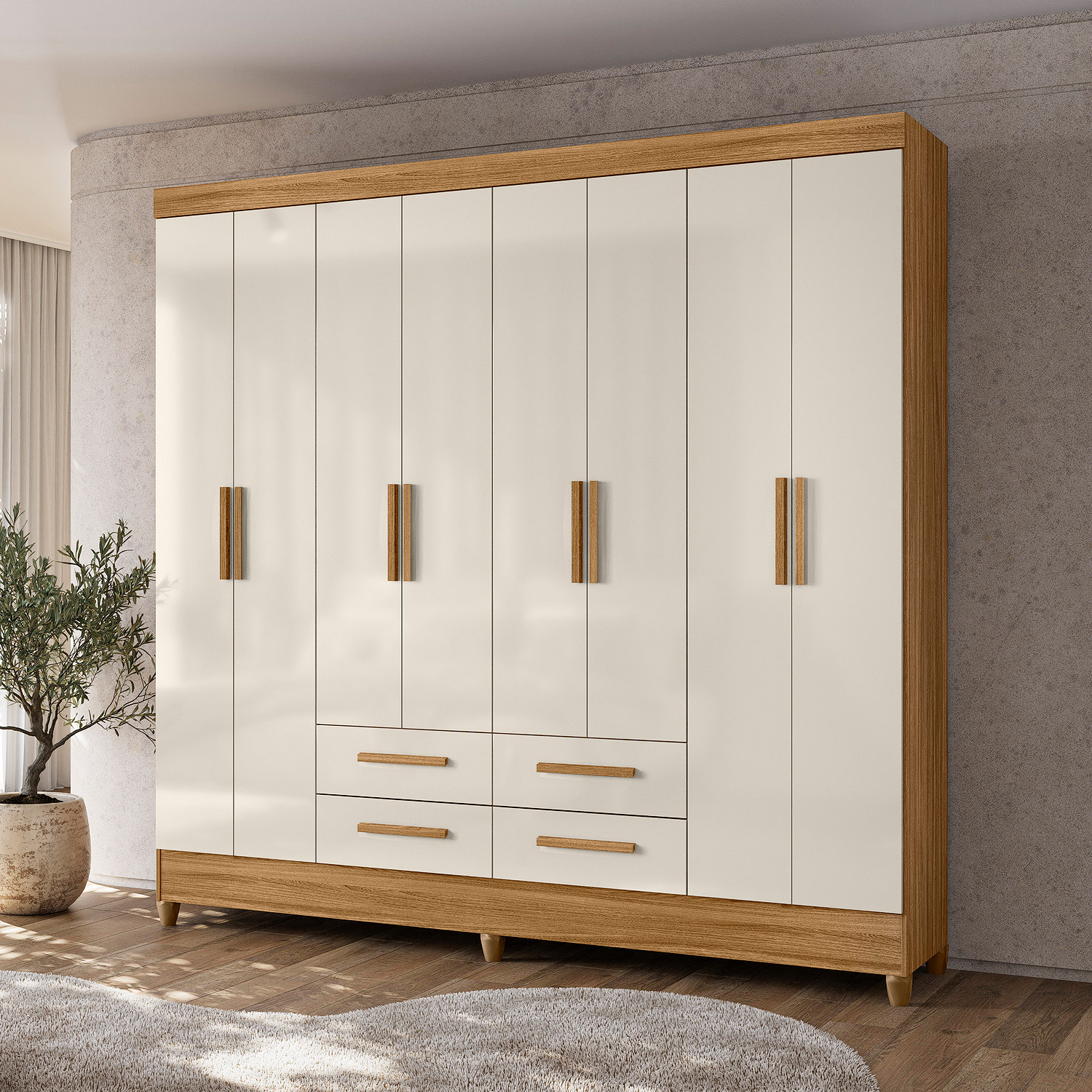 Guarda-roupa Moval Florida 8 portas e 4 gavetas
