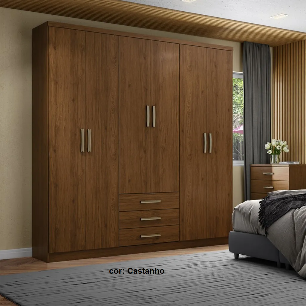 Guarda-roupa Henn Caju 6 portas