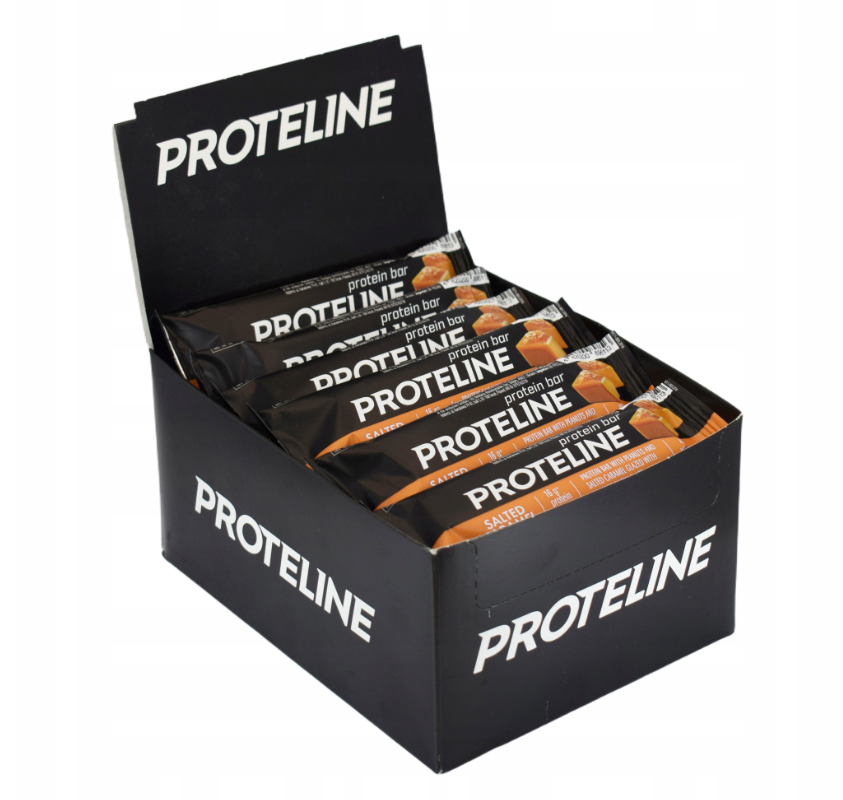 Walnut protein bar with salty caramel PROTELINE 24x40g - 16% protein