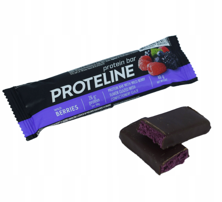 Protein bar PROTELINE 24×40g –MIX forest fruits/banana/strawberry/cherry