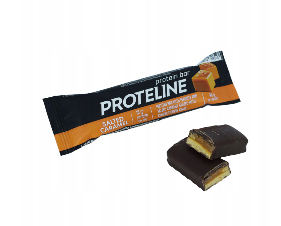 Walnut protein bar with salty caramel PROTELINE 24x40g - 16% protein