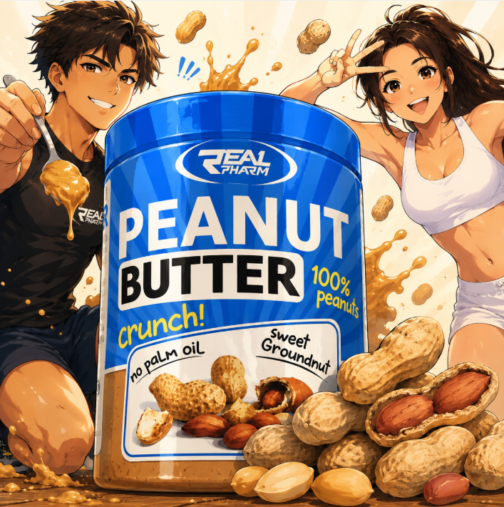 PEANUT CREAM sugar-free protein cream Real Pharm Peanut Butter Crunchy 1000g