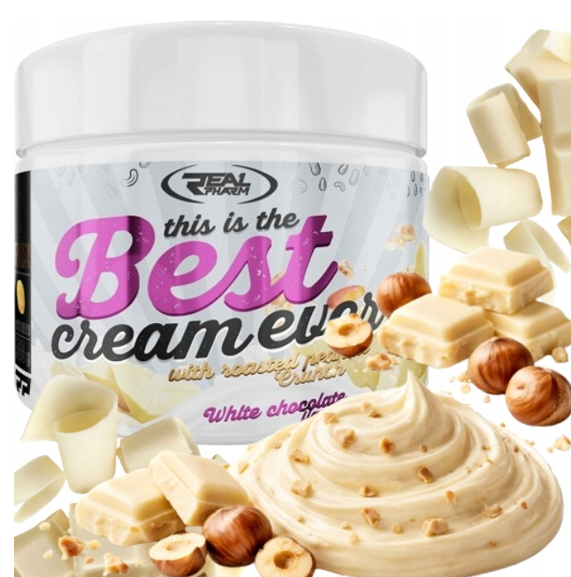 SUGAR FREE PROTEIN CREAM Real Pharm Cream WHITE CHOCOLATE WITH NUTS 500g