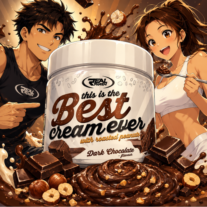 SUGAR FREE PROTEIN CREAM Real Pharm Best DARK CHOCOLATE WITH NUTS 500g