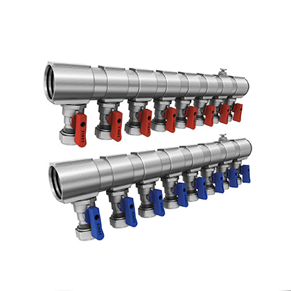 MİNİ KÜRESEL VANALI KOLLEKTÖR (KIRMIZI - MAVİ)