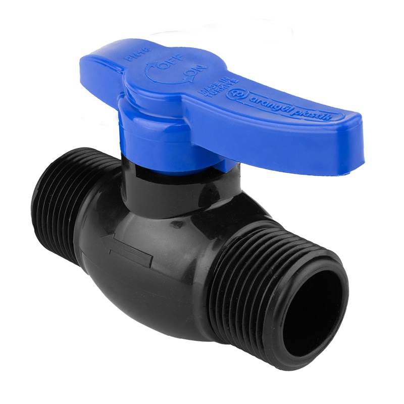 PETEK SERİSİ PP PLASTİK KÜRELİ DIŞ DİŞ KÜRESEL VANA (ERKEK - ERKEK VANA)