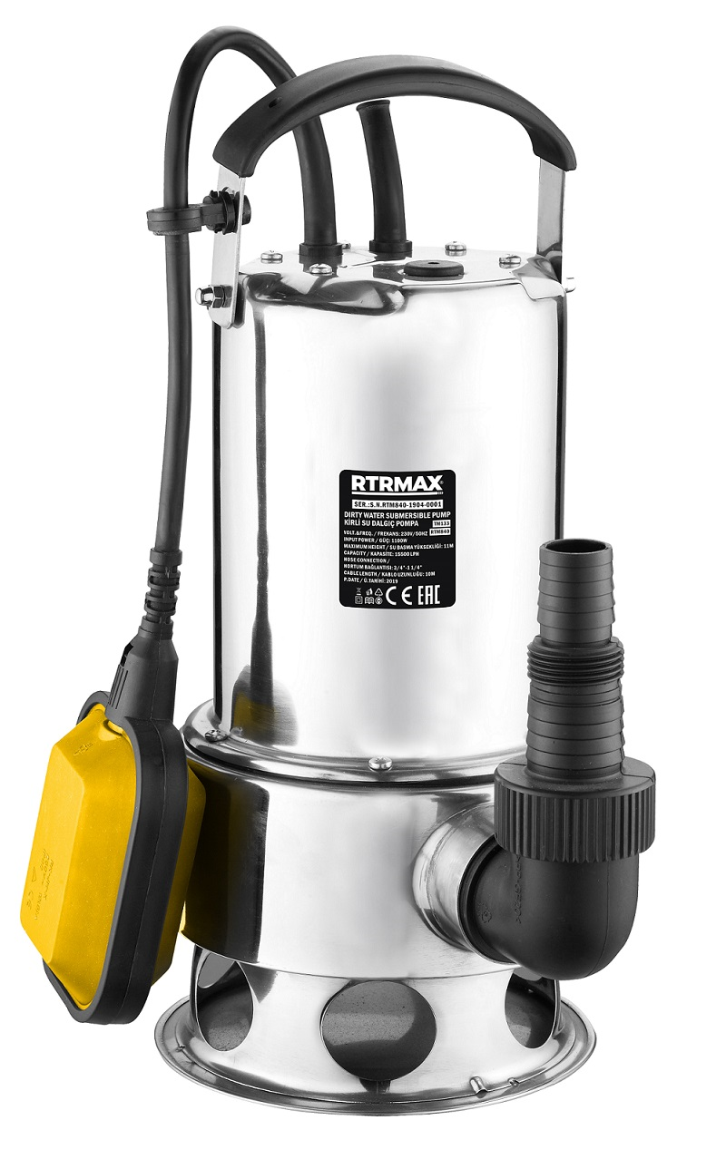 RTM840 - KİRLİ SU DALGIÇ POMPA PASLANMAZ 1100W  11 Mt 
