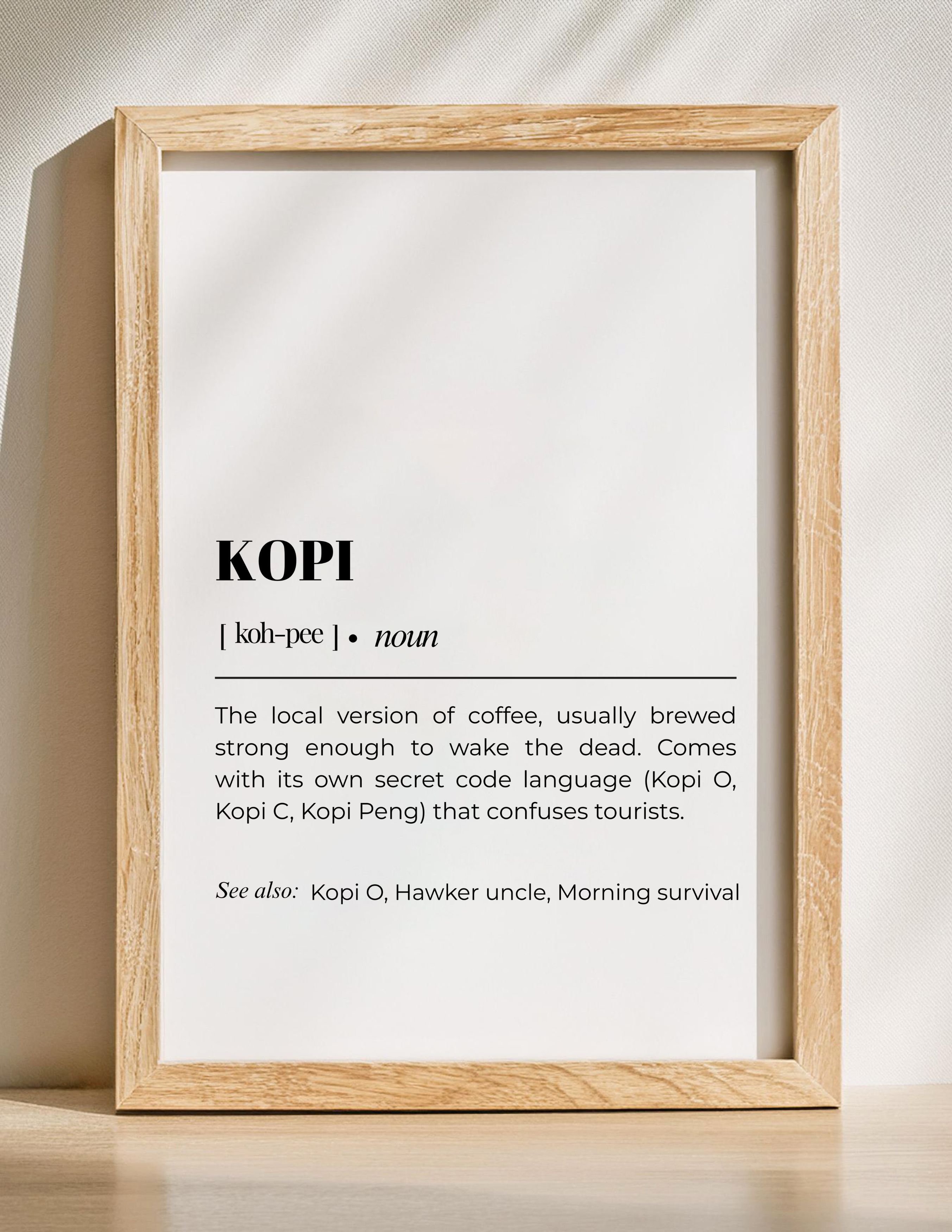 Singapore Local Drinks Bundle – Set of 6 Funny Dictionary-Style Designs