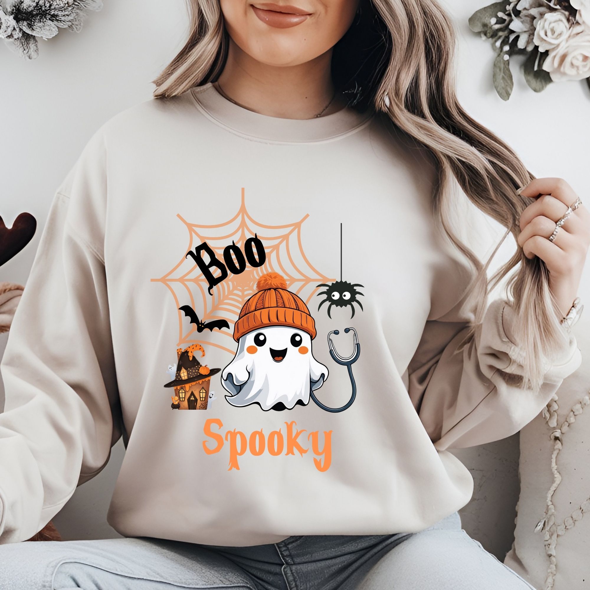 Halloween Boo Spooky Medical Staffs Sweatshirt