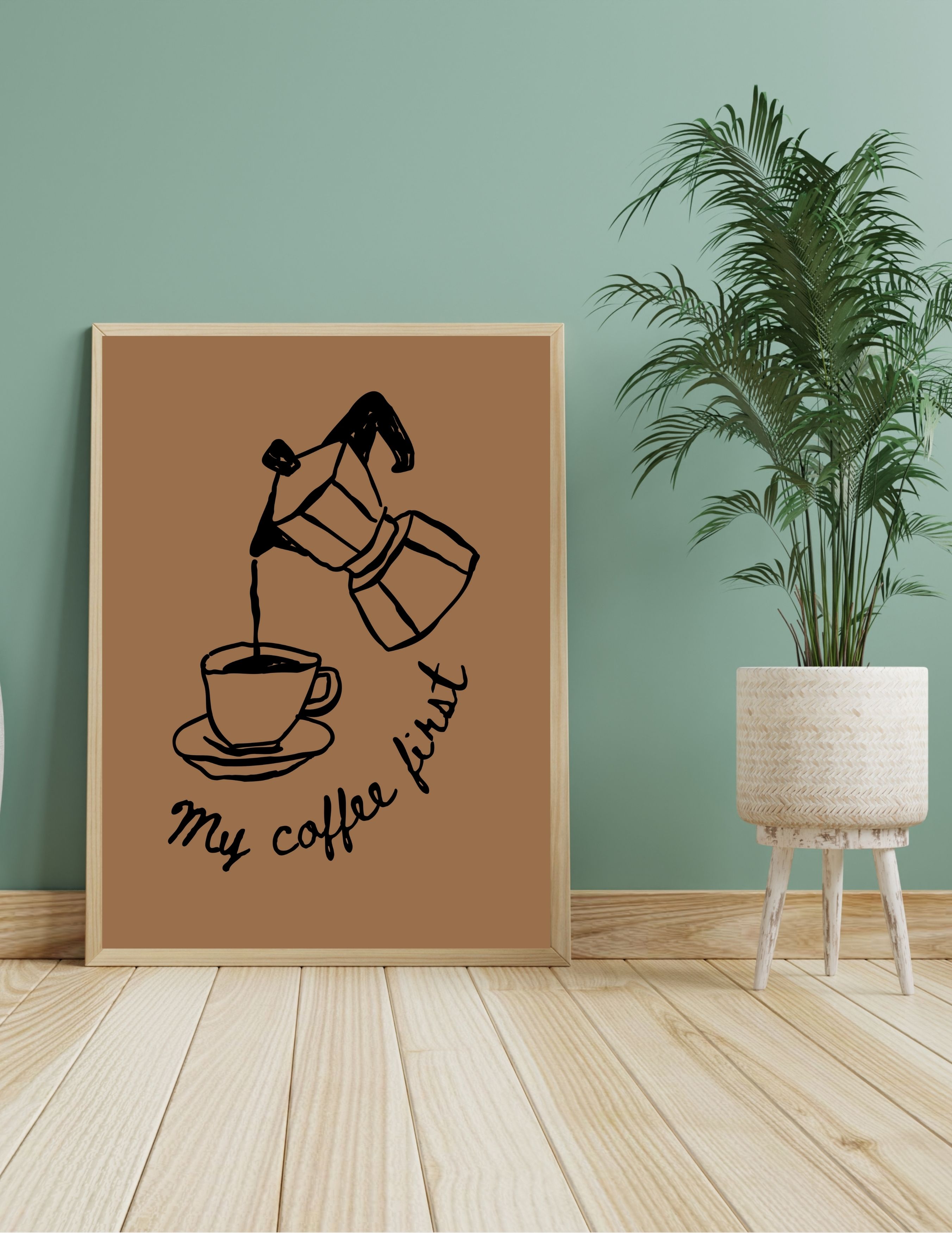 My Coffee First Wall Art