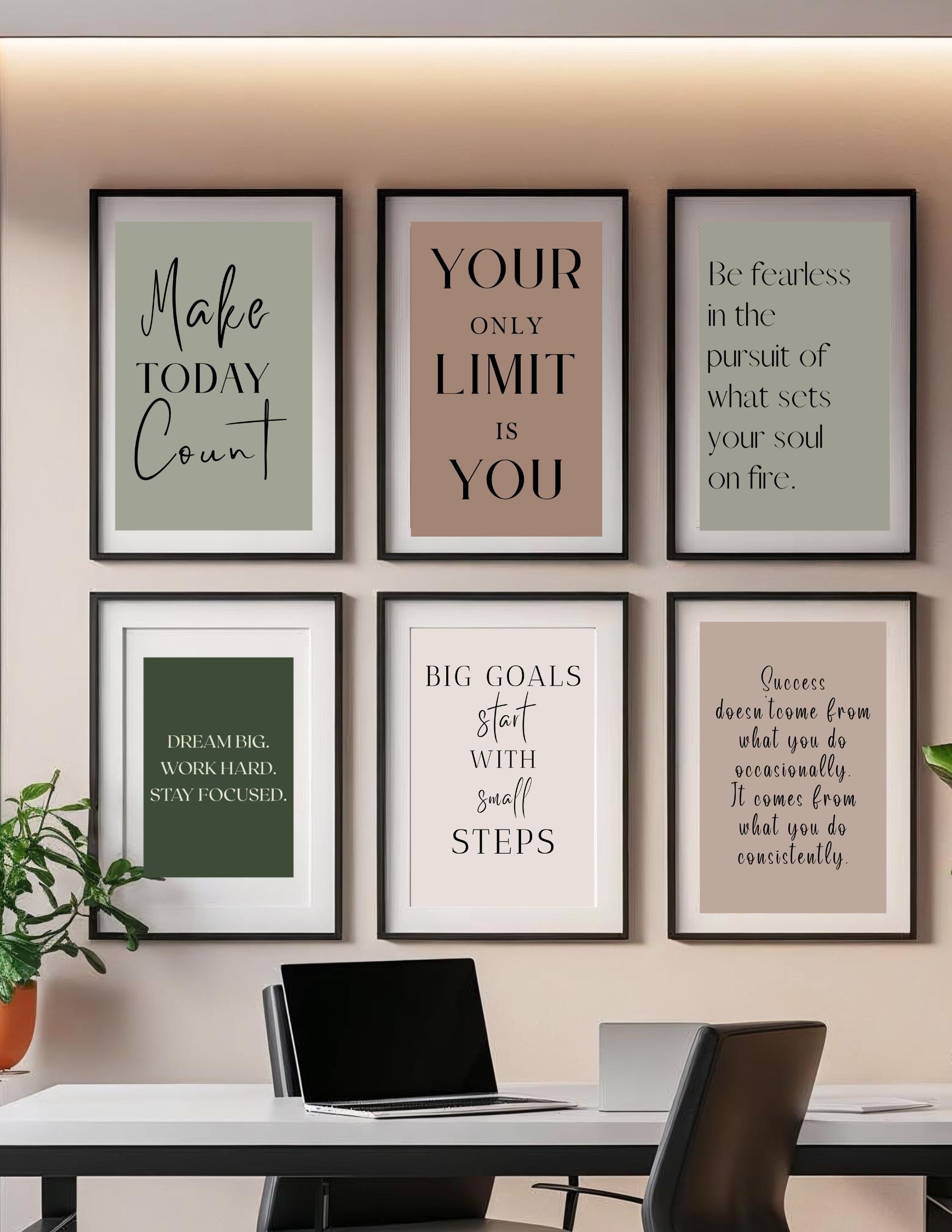 Inspirational Quote Wall Art Set