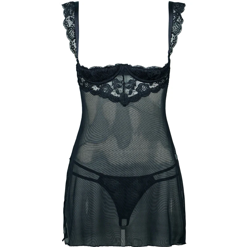 Black Sheer Lace Lingerie Set