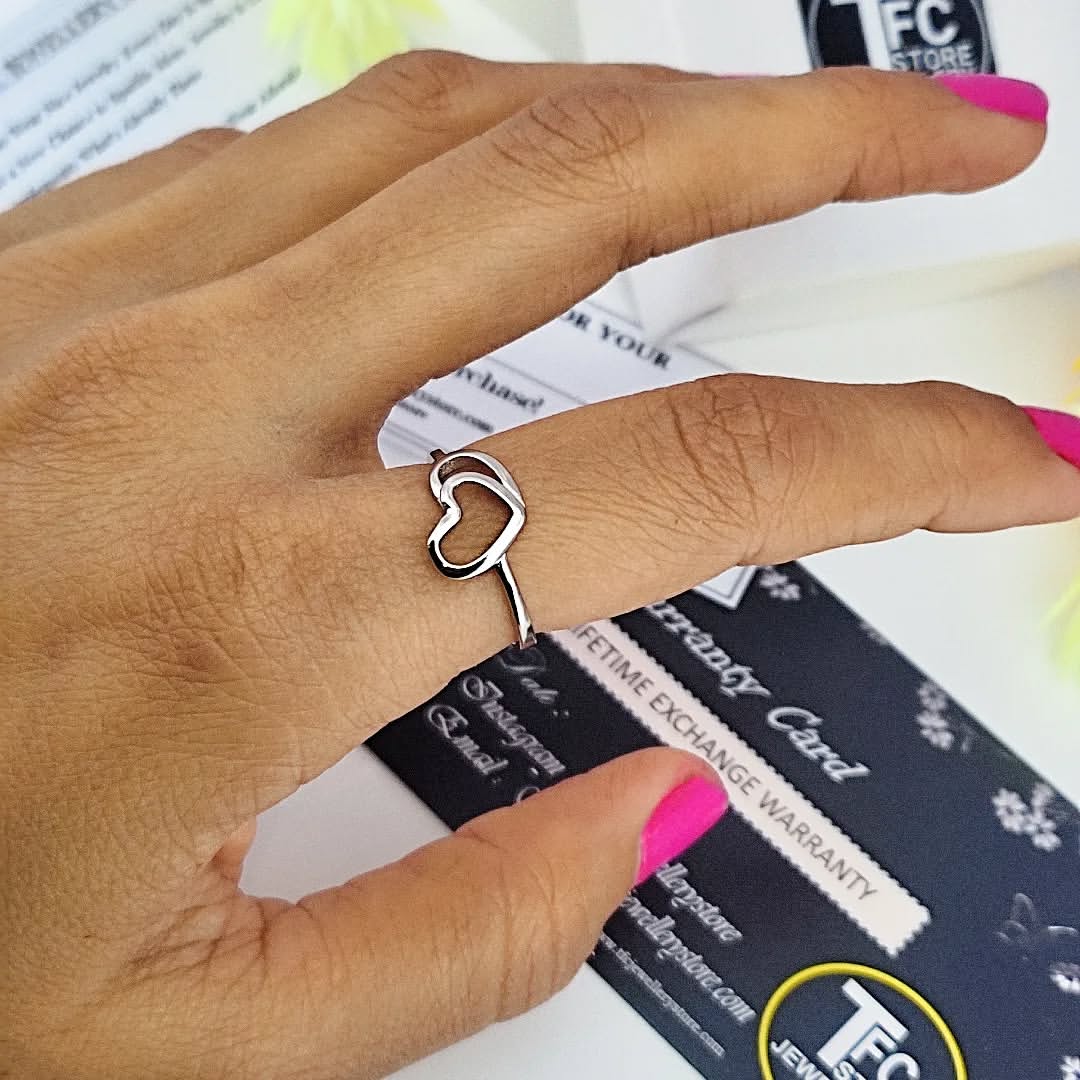 The Sia Heart Silver Plain Ring
